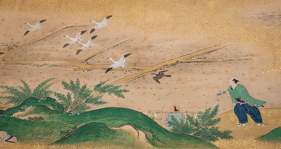 「鷹狩絵巻」（一部）　江戸時代・17～18世紀　徳川林政史研究所蔵
